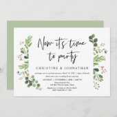 今こそパーティーの時間、ウェディングエロープメントパーティー 招待状 (正面/裏面)