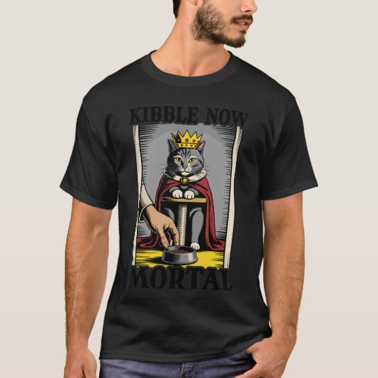 今じゃ凡人 猫好き キャットタワー 面白い Tシャツ (正面)