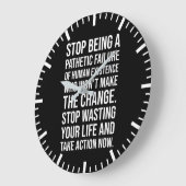 今すぐアクションを実行 – ジム、ハッスル、成功、モチベーション ラージ壁時計 (傾斜)