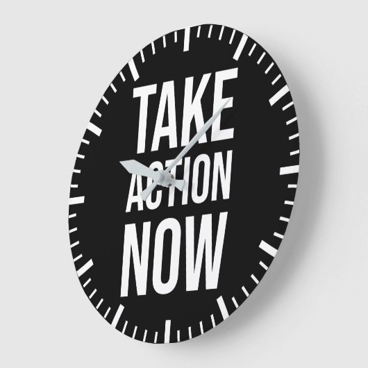 今すぐアクションを実行 – 成功やる気を起こさせる ラージ壁時計 (傾斜)