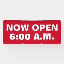 今すぐオープンカスタムな営業時間 横断幕