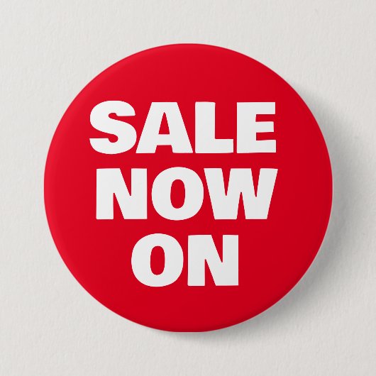 今すぐスタッフバッジpos – 編集可能な赤い白 缶バッジ (正面)