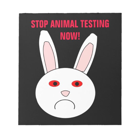 今すぐストップ動物試験メモ帳 ノートパッド (正面)