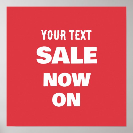 "今すぐセール Tシャツ - 赤 白 カスタム プロモ" ポスター (正面)