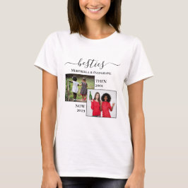 今すぐパーソナライズされた2枚の写真のベスティーズ Tシャツ