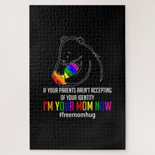 今すぐママにメール – Lgbt Free HugsサポートプライドMom ジグソーパズル (縦)