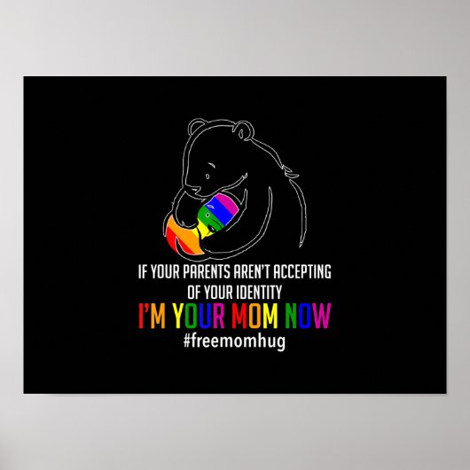 今すぐママにメール – Lgbt Free HugsサポートプライドMom ポスター (正面)