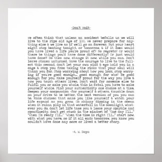 今すぐライブを待つな引用文by A. W. Doys ポスター