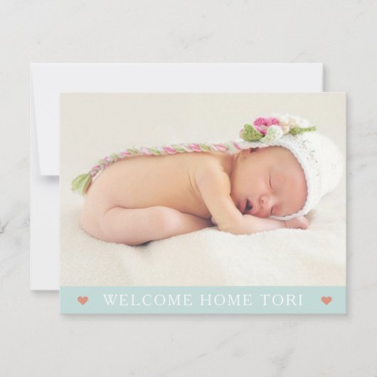 今すぐ両側 | 新生児告知カード 案内状 (正面)