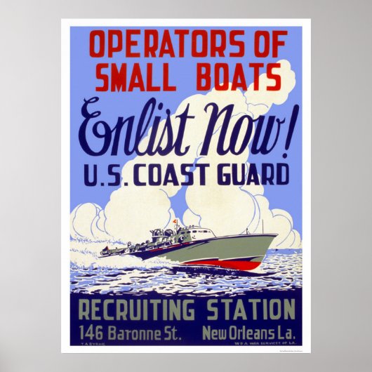 今すぐ参加しろ！USコーストガード – WPA ポスター (正面)