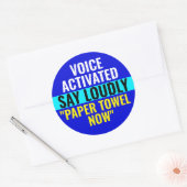 今すぐ大声で紙タオルを言う – 音声が有効 ラウンドシール (封筒)