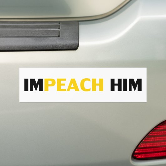 今すぐ彼を弾劾，#impeachhim,白黒バンパー バンパーステッカー (車上)