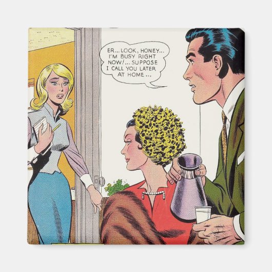 「今すぐ忙しだ」レトロスタイル磁石 マグネット (正面)