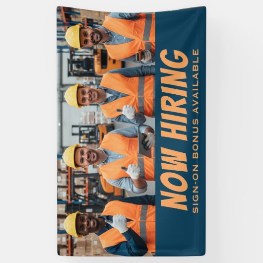 今すぐ採用サインオンボーナス利用可能バナー – カスタム 横断幕 (縦)
