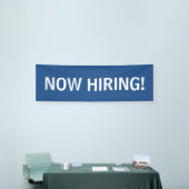 今すぐ採用シンプルする青い白いバナー記号 横断幕 (トレードショー)