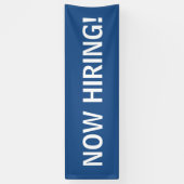 今すぐ採用シンプルする青い白いバナー記号 横断幕 (縦)