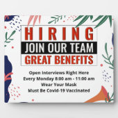 今すぐ採用、チームに加わるパーソナライズ フォトプラーク (正面)