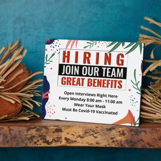 今すぐ採用、チームに加わるパーソナライズ フォトプラーク (側面)