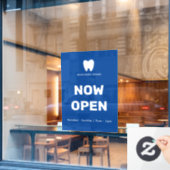 今すぐ歯医者を開く |営業時間ロゴ ウィンドウサイン (カフェ窓)