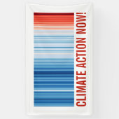 今すぐ気候変動アクション!地球温暖化のストライプ 横断幕 (縦)