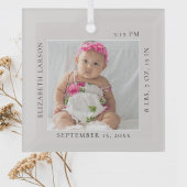 今すぐ生まれベビーの誕生統計名前をカスタムすると写真 ガラスオーナメント