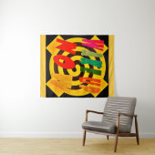 今すぐ目を覚ます赤い黒の砂のデザイン タペストリー (インサイチュ(横))