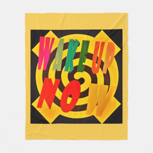 今すぐ目を覚ます赤い黒の砂のデザイン フリースブランケット (正面)