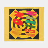 今すぐ目を覚ます赤い黒の砂のデザイン フリースブランケット (正面(横))