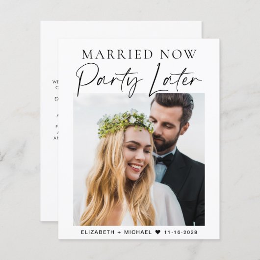 今すぐ結婚したパーティー後の写真結婚の予算 (正面/裏面)