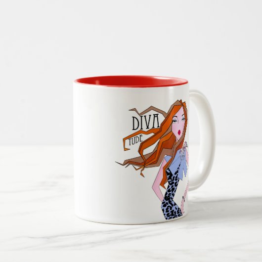 「今すぐ脇へ寄っていいよ、僕はここにいる!」 2トーンのコフ ツートーンマグカップ (正面右)