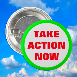 今すぐ行動を起こす – 緑/絶滅の反乱/地球 缶バッジ