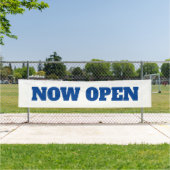 今すぐ開くカスタム新しいビジネスホワイトブルー 横断幕 (インサイチュ)