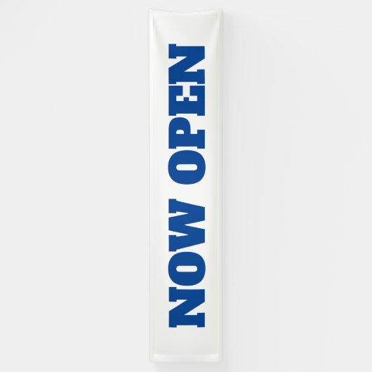 今すぐ開くカスタム新しいビジネスホワイトブルー 横断幕 (縦)