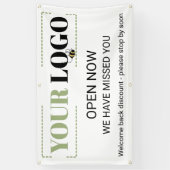 今すぐ開くビジネスロゴ屋外バナーテンプレート 横断幕 (縦)