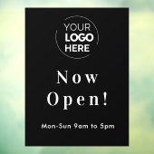 今すぐ開く | Business Opening Timesロゴブラック ウィンドウサイン (シート3)