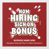 今すぐ雇用する従業員ボーナスのパーソナライズ ウィンドウサイン (シート)