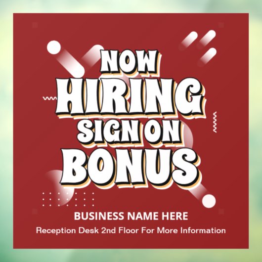 今すぐ雇用する従業員ボーナスのパーソナライズ ウィンドウサイン (シート3)