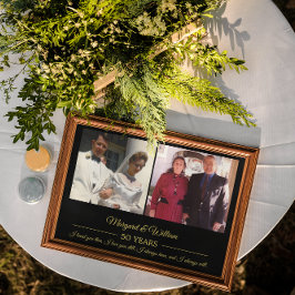 今そして過去の写真 ゴールドテキスト アニバーサリー フォト ポスター