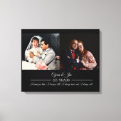 今そして過去の写真 シルバー テキスト アニバーサリー フォト キャンバスプリント (正面)