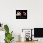 今そして過去の写真 シルバー テキスト アニバーサリー フォト ポスター (ホームオフィス)