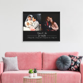 今そして過去の写真 シルバー テキスト 結婚記念日 フォト キャンバスプリント (インサイチュ (リビング))