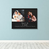 今そして過去の写真 シルバー テキスト 結婚記念日 フォト キャンバスプリント (インサイチュ (ウッドフロア))