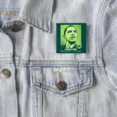 今ではオバマの変更大統領は緑ボタンです 缶バッジ (インサイチュ)