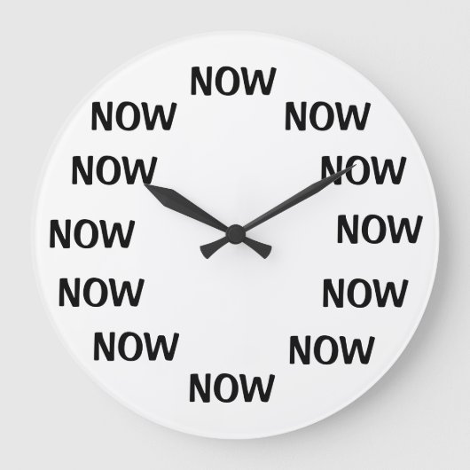 今では冗談は時間のです冗談の時計時間を記録します ラージ壁時計 (正面)