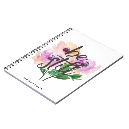 今でも水彩画の花のパーソナライズなノートがあって下さい ノートブック (左側)