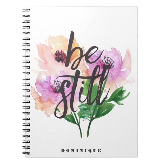 今でも水彩画の花のパーソナライズなノートがあって下さい ノートブック (正面)