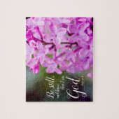 今でも賛美歌の46:10の紫色の薄紫の花があって下さい ジグソーパズル (縦)