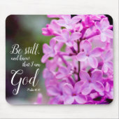 今でも賛美歌の46:10の紫色の薄紫の花があって下さい マウスパッド (正面)