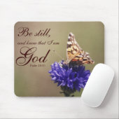 今でも賛美歌の46:10の蝶花があって下さい マウスパッド (マウス)