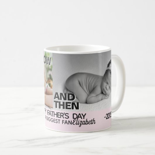 今と時に写真育つ女の子の父の日 コーヒーマグカップ (正面右)